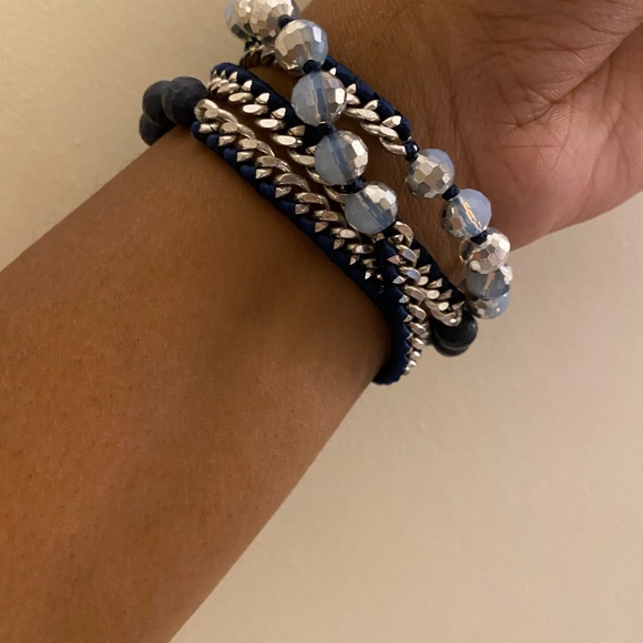 ‼️SOLD‼️💙🤍WRAP BRACELET🤍💙 - Picture 2 of 6